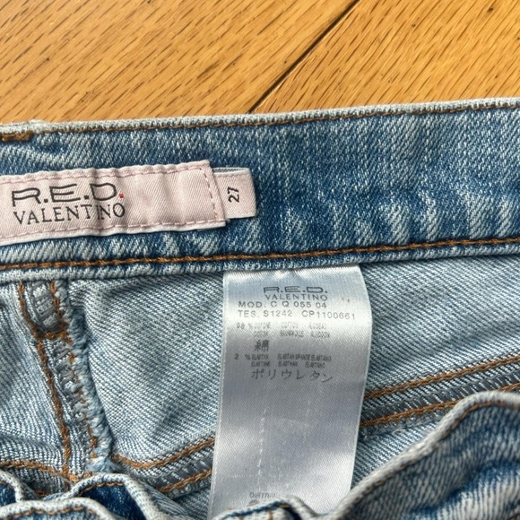 Y2K Red Valentino Designer Floral Embroidered Straight Leg Jeans - Picture 7 of 9